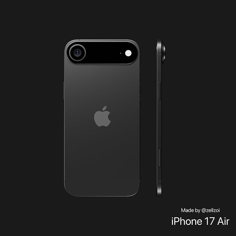 Render con los rumores del diseño del nuevo iPhone 17 Air