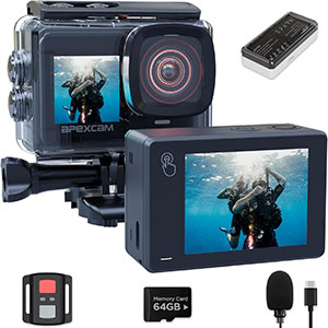 Apexcam X80 Pro La mejor cámara deportiva barata doble pantalla